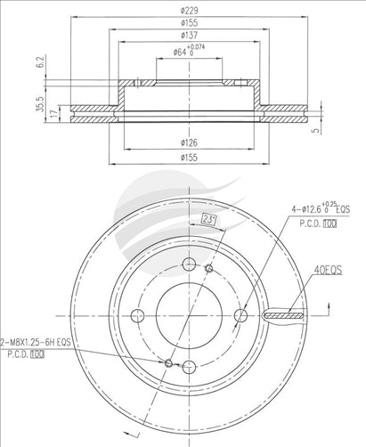 BREMTEC TRADE LINE BRAKE ROTOR each MIRAGE FRONT BDR2222TL