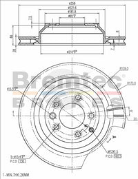 BREMTEC EURO-LINE BRAKE DISC ROTOR BDR22290EL