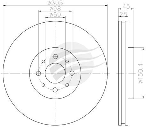 BREMTEC EURO-LINE BRAKE DISC ROTOR PAIR BDR22360EL