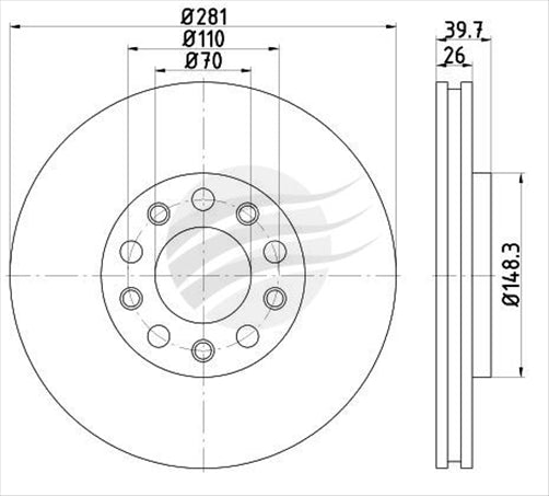 BREMTEC EURO-LINE BRAKE DISC ROTOR PAIR BDR22580EL