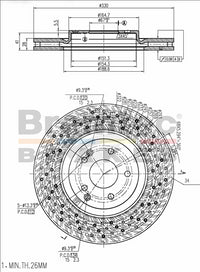 BREMTEC EURO-LINE BRAKE DISC ROTOR BDR23010EL