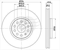 BREMTEC EUROLINE BRAKE ROTOR (PAIR) TIGUAN (5N) FRONT 314MM BDR23170EL