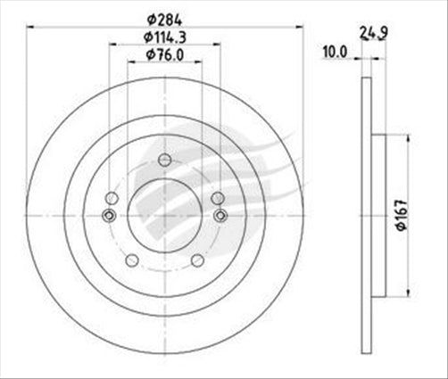 BREMTEC TRADE LINE BRAKE DISC (PAIR) HYUNDAI I40 REAR 284MM BDR2469TL