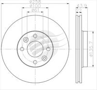 BREMTEC EURO-LINE BRAKE DISC ROTOR PAIR BDR25250EL