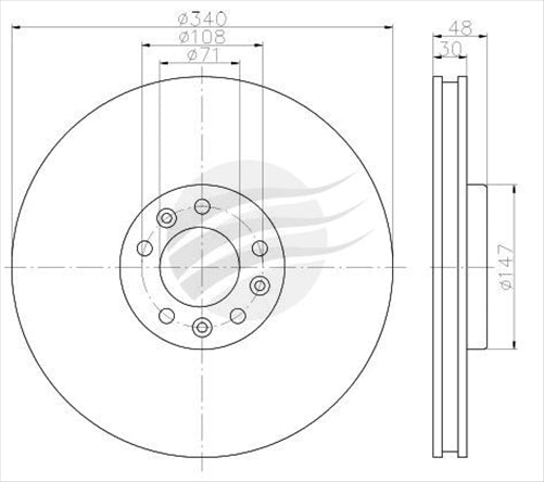 BREMTEC EURO-LINE BRAKE DISC ROTOR PAIR BDR25430EL