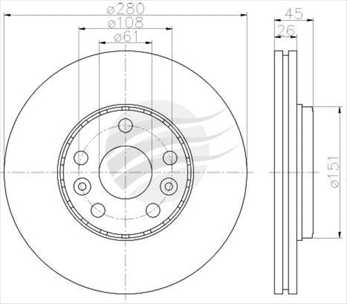 BREMTEC EUROLINE ZINC COATED BRAKE PAIR DISC ROTORS BDR25470EL