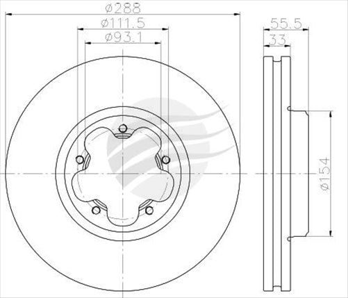 BREMTEC EURO-LINE BRAKE DISC ROTOR PAIR BDR25510EL