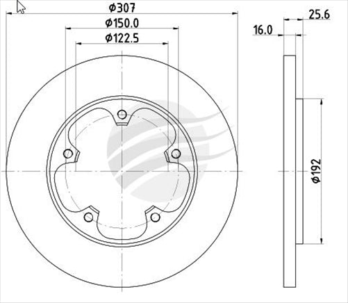 BREMTEC EUROLINE GEOZINC ROTOR EACH FORD TRANSIT REAR BDR25522EL