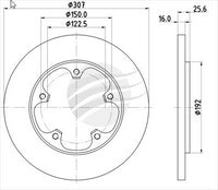BREMTEC EUROLINE GEOZINC ROTOR EACH FORD TRANSIT REAR BDR25522EL