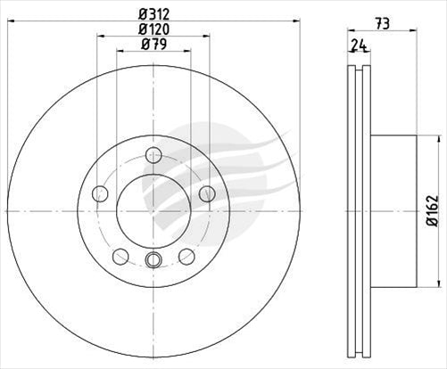 BREMTEC EURO-LINE BRAKE DISC ROTOR PAIR BDR25670EL