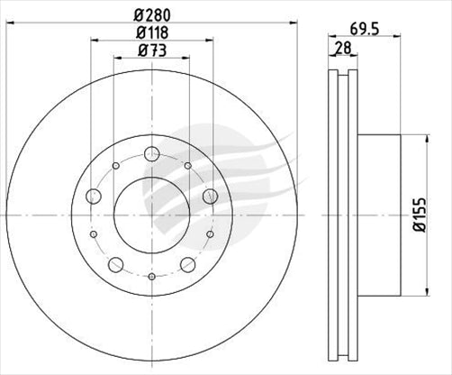 BREMTEC EURO-LINE BRAKE DISC ROTOR PAIR BDR25851EL