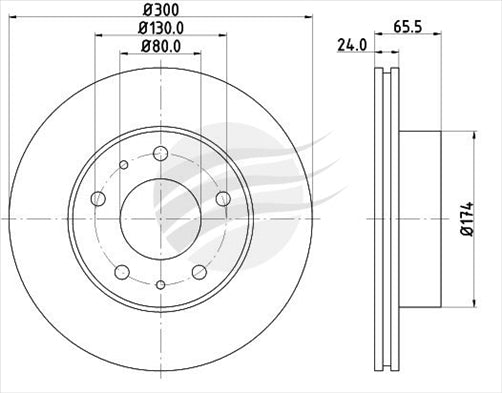 BREMTEC EURO-LINE BRAKE DISC ROTOR PAIR BDR25852EL