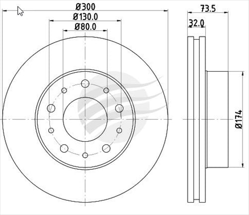 BREMTEC EURO-LINE BRAKE DISC ROTOR PAIR BDR25853EL