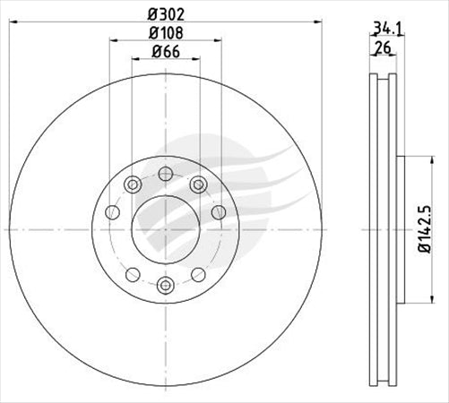 BREMTEC EURO-LINE BRAKE DISC ROTOR PAIR BDR26090EL