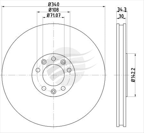 BREMTEC EURO-LINE BRAKE DISC ROTOR PAIR BDR26100EL
