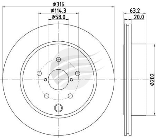 BREMTEC TRADE-LINE BRAKE ROTOR SUBARU REAR 316MM BDR26430TL