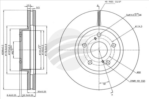 BREMTEC BRAKE DISC FRONT TOTOTA HILUX 2019- BDR27418ELH