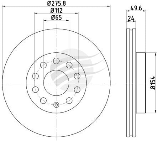 BREMTEC EURO-LINE BRAKE DISC ROTOR PAIR BDR27512EL