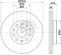 BREMTEC EURO-LINE BRAKE DISC ROTOR PAIR BDR27512EL