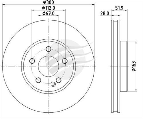 BREMTEC BRAKE DISC FRONT MERCEDES VITO (447) 2.1LD 2016 BDR27980EL