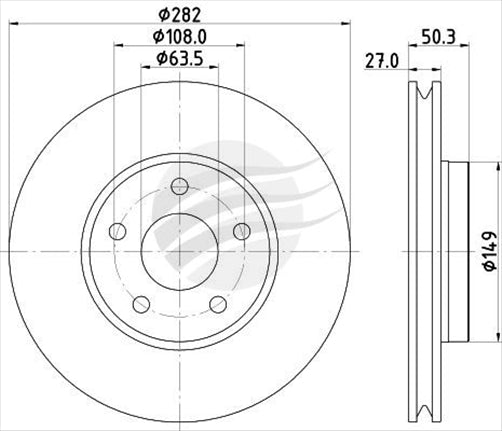 BREMTEC TRADE LINE BRAKE DISC ROTOR FORD FOCUS 2018- FRONT 282MM BDR28289TL