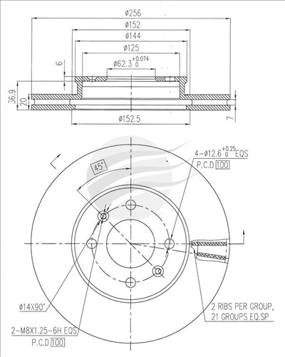 BREMTEC TRADE-LINE BRAKE ROTOR PAIR BDR28410TL