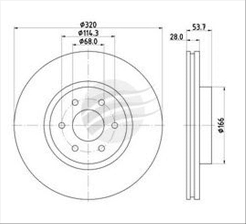 BREMTEC EUROLINE HIGH-GRADE MERC X250 FRONT ROTOR BDR28460ELH