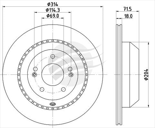 BREMTEC TRADE LINE BRAKE DISC ROTOR REAR BDR2883TL