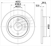 BREMTEC TRADE LINE BRAKE DISC ROTOR REAR BDR2885TL