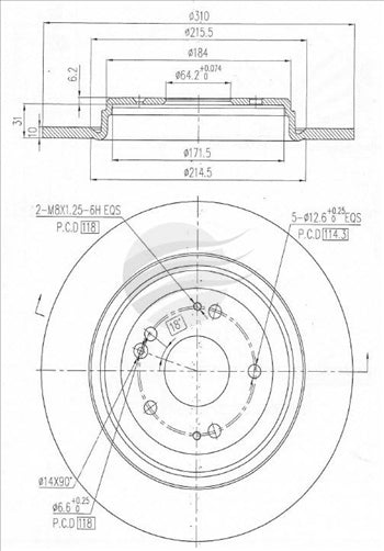 BREMTEC TRADE LINE BRAKE DISC ROTOR REAR PAIR BDR28860TL