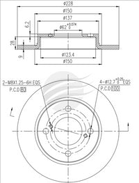 BREMTEC TRADE LINE BRAKE DISC ROTOR REAR PAIR BDR28862TL