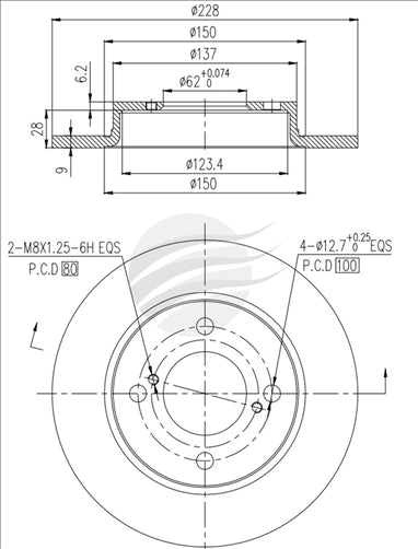 BREMTEC TRADE LINE BRAKE DISC ROTOR REAR PAIR BDR28862TL