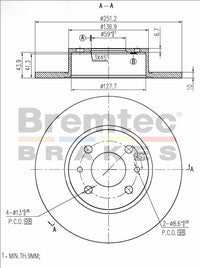 BREMTEC EURO-LINE DISC ROTOR PAIR BDR3890EL