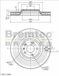 BREMTEC EURO-LINE BRAKE DISC ROTOR BDR40011EL