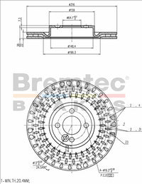 BREMTEC EURO-LINE BRAKE DISC ROTOR BDR40014EL