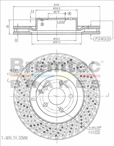 BREMTEC EURO-LINE BRAKE DISC ROTOR BDR40019EL