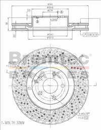 BREMTEC EURO-LINE BRAKE DISC ROTOR BDR40019EL