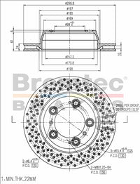 BREMTEC EVOLVE PERFORATED PAIR BRAKE DISC ROTORS BDR40055EV
