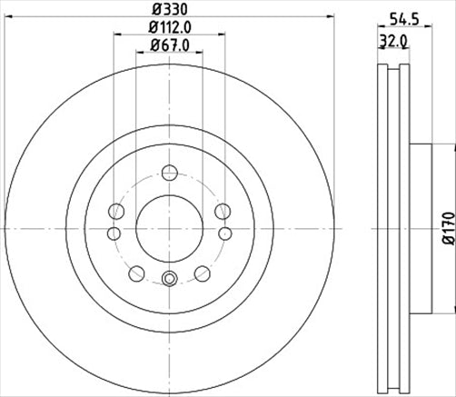 BREMTEC EURO-LINE HC BRAKE DISC (PAIR) MERC FRONT 330MM BDR40066ELH