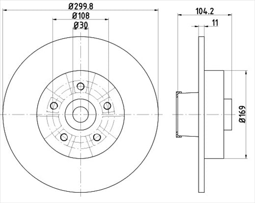 BREMTEC EUROLINE BRAKE DISC EACH RENAULT REAR WITH 30MM BEARING BDR40078EL