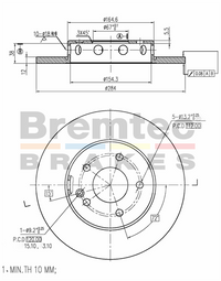 BREMTEC EURO-LINE BRAKE ROTOR PAIR BDR8060EL