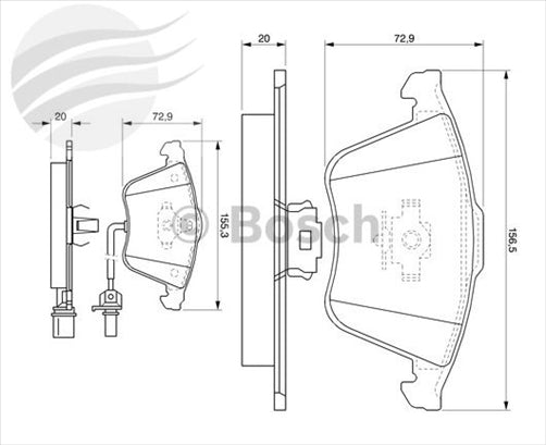 Bosch FRONT BRAKE PADS AUDI A6 4F2 C6 BP1014