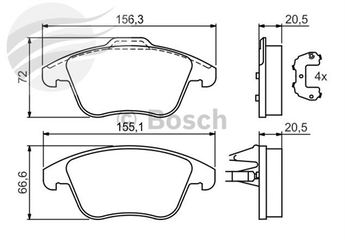Bosch FRONT BRAKE PADS FORD MONDEO 07 BP1080