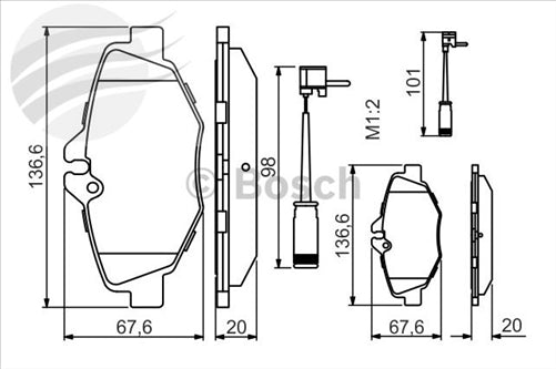Bosch FRONT BRAKE PADS MERCEDES-BENZ E-KLASSE 211 BP1197