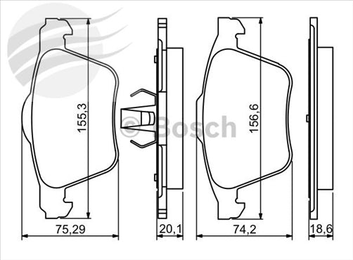 Bosch FRONT BRAKE PADS VOLVO XC70 II BP1307