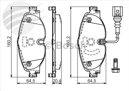 Bosch FRONT BRAKE PADS AUDI A3 8V BP1505