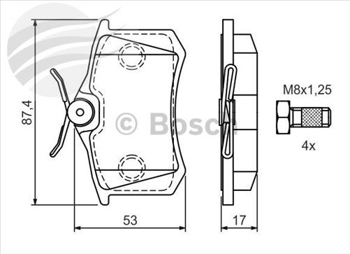 Bosch REAR BRAKE PADS SET RENAULT BP460