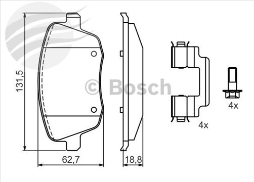 Bosch FRONT BRAKE PADS VOLKSWAGEN POLO 9N3 BP967