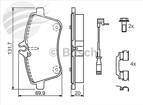 Bosch FRONT BRAKE PADS MERCEDES-BENZ B-KLASSE 245 BP995