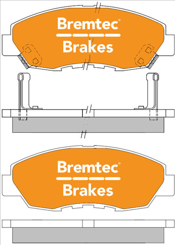 BREMTEC TRADE-LINE BRAKE PAD FRONT SET ACCORD, ACCORD EURO, CIVIC BT015TS